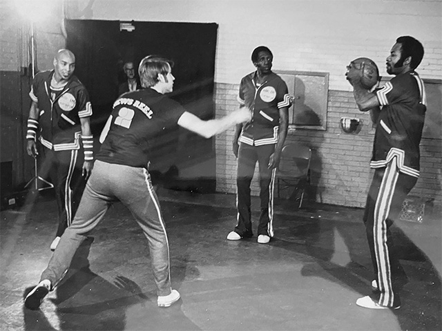 Jim with the Globetrotters