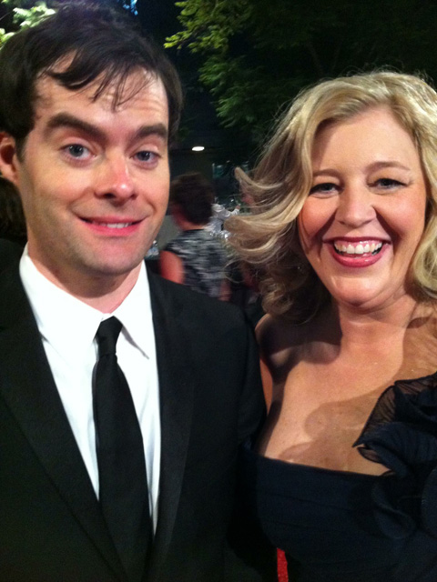 Jim's wife Pam with Bill Hader
