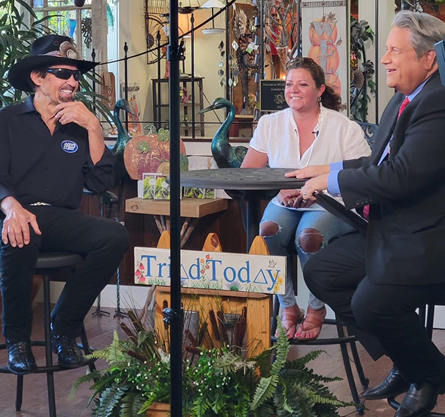 Richard Petty on the set of Triad Today in 2022